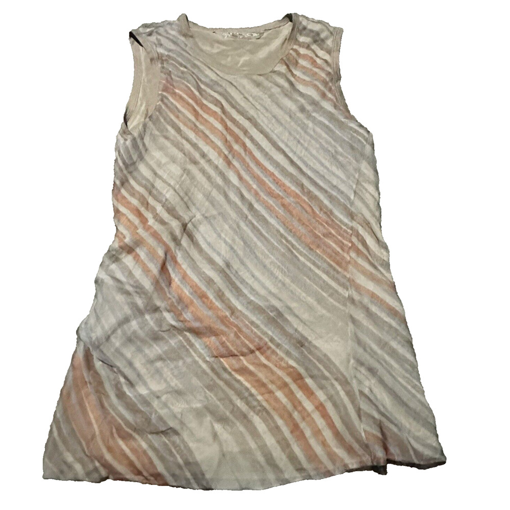 Reed Krakoff Women 8 Blouse Sleeveless Silk Multicolor Gray Pink‎